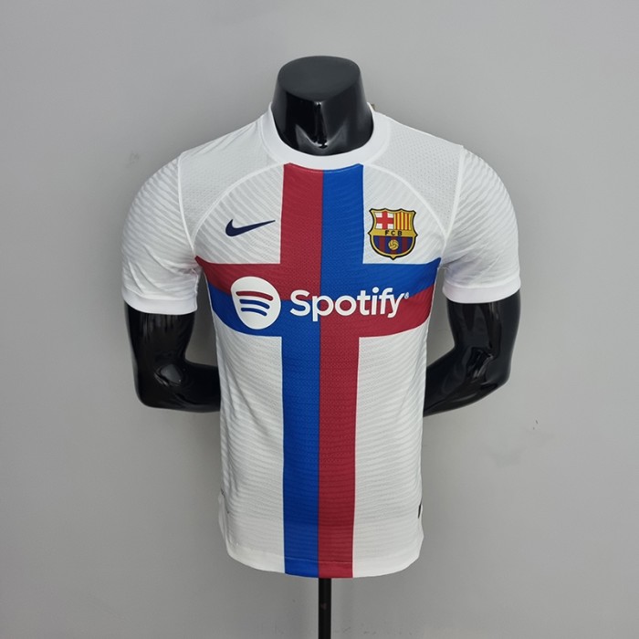 2022 Barcelona White Jersey version short sleeve (player version )-3062240