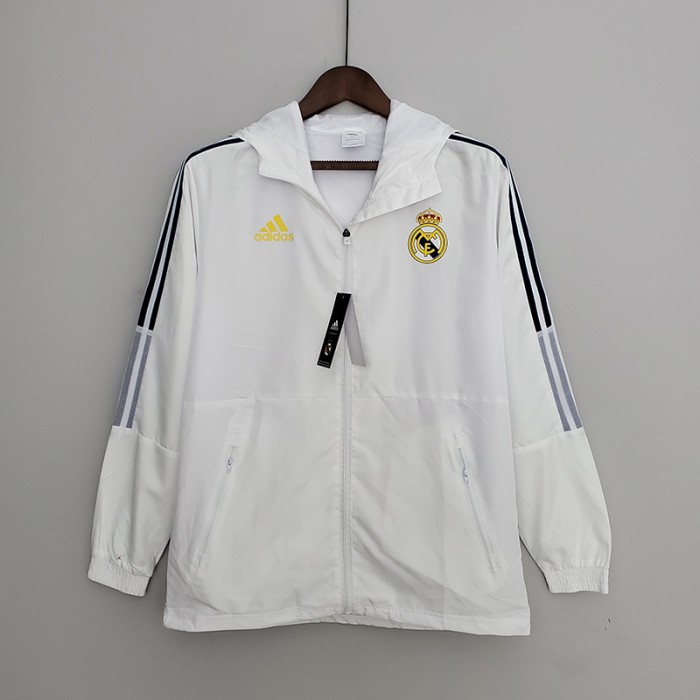 2022 Real Madrid Hooded Windbreaker White jacket Windbreaker-3933427