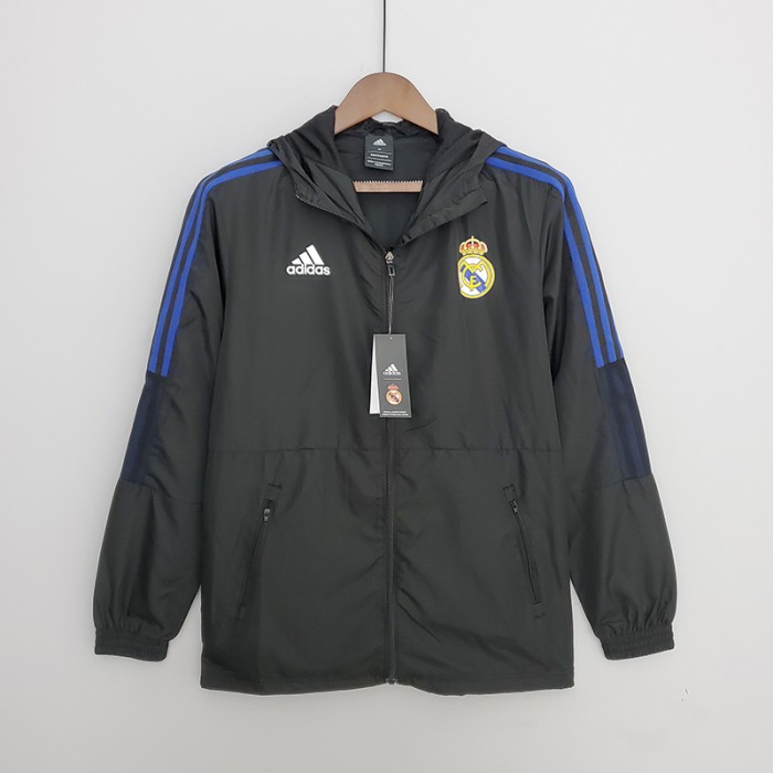 2022 Real Madrid Hooded Windbreaker Black jacket Windbreaker-3473912