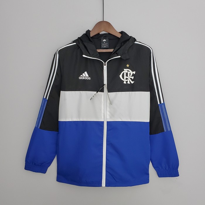 2022 Flamengo Hooded Windbreaker Black White Blue jacket Windbreaker-4211738