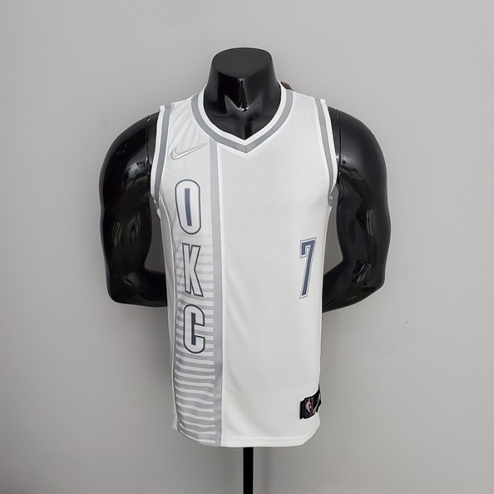 75th Anniversary 2202 Season Oklahoma City Thunder ANTHONY#7 City Edition White NBA Jersey-436063