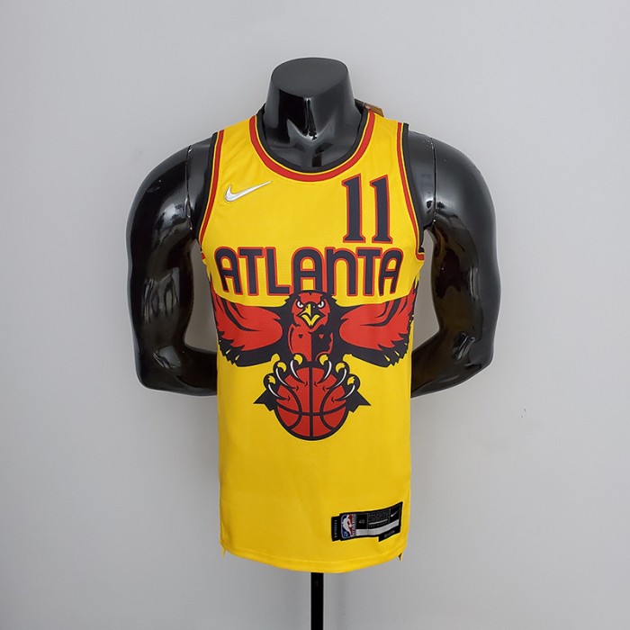 75th Anniversary 2202 Season Atlanta Hawks City Edition Yellow NBA Jersey-8211100