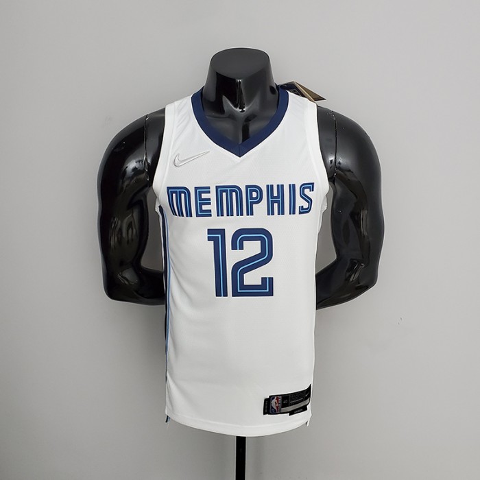 75th Anniversary Memphis Grizzlies MORANT#12 White NBA Jersey-6400541