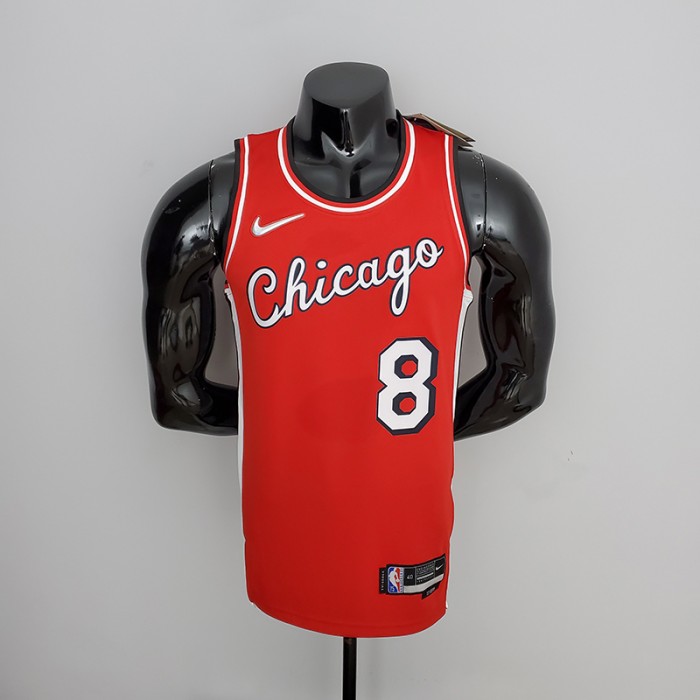 75th Anniversary 2022 Season Chicago Bulls LAVINE#8 City Edition Red NBA Jersey-3848466