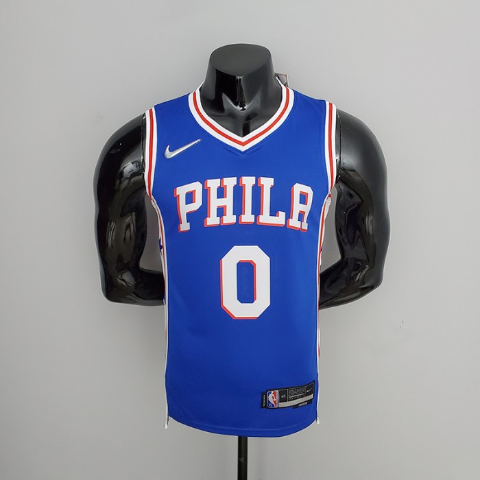 75th Anniversary Philadelphia 76ers MAXEY#0 Blue NBA Jersey-3656209