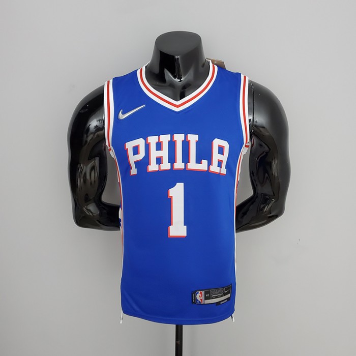 75th Anniversary Philadelphia 76ers HARDEN#1 Blue NBA Jersey-1736794