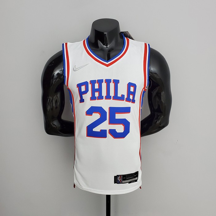 75th Anniversary Philadelphia 76ers SIMMONS#25 White NBA Jersey-4493304