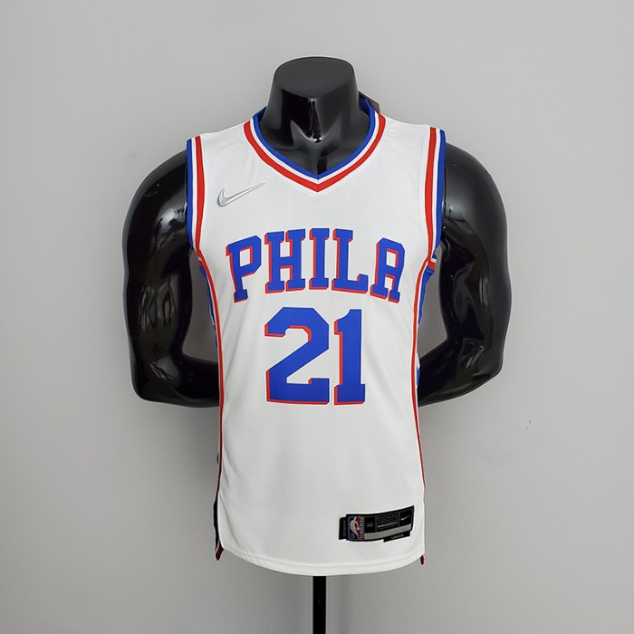 75th Anniversary Philadelphia 76ers EMBIID#21 White NBA Jersey-5890210