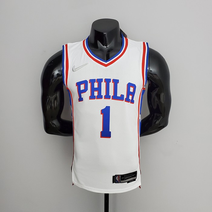 75th Anniversary Philadelphia 76ers HARDEN#1 White NBA Jersey-6295554
