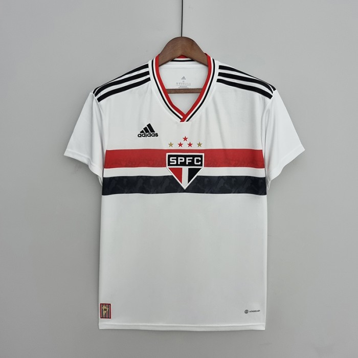 22/23 Sao São Paulo Futebol Clube No sponsors home Jersey version short sleeve-8215052