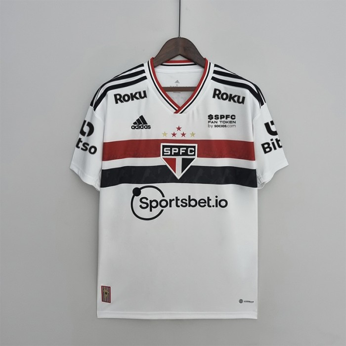 22/23 all sponsor São Sao Paulo Futebol Clube home Jersey version short sleeve-1490099