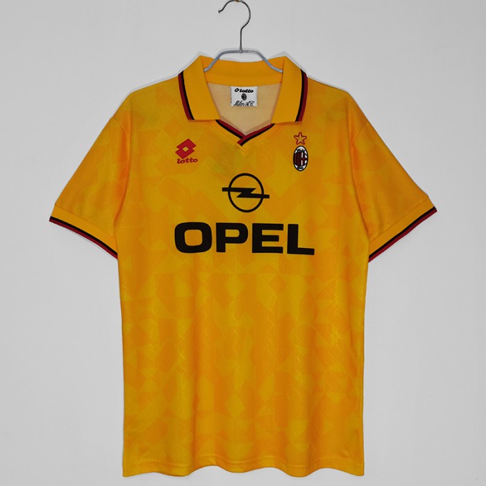1995/96 AC Milan Reteo Away Yellow Jersey version short sleeve-8814581