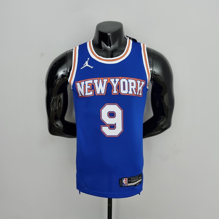 75th Anniversary Barrett#9 New York Knicks Jordan Limited Blue NBA Jersey-364435