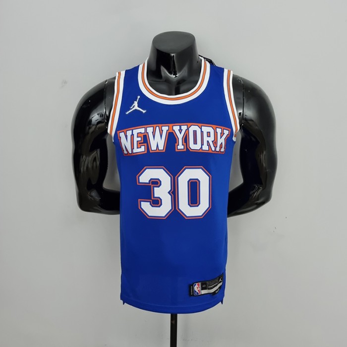 75th Anniversary Randle #30 New York Knicks Jordan Limited Blue NBA Jersey-590651