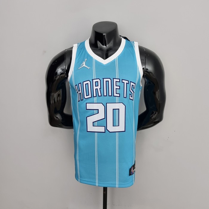 75th Anniversary Hayward #20 Charlotte Hornets Blue NBA Jersey-3377670