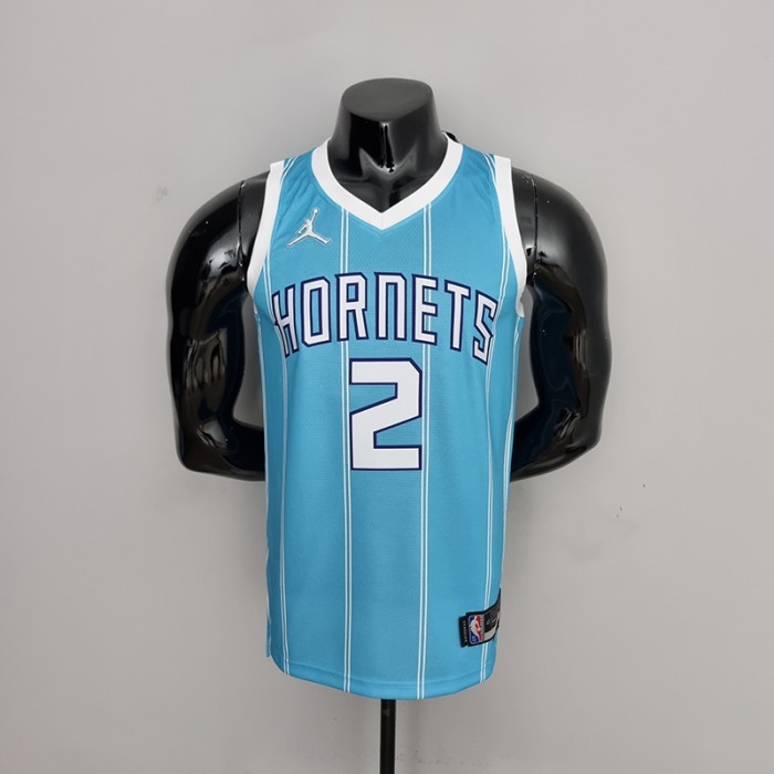 75th Anniversary Ball #2 Charlotte Hornets Blue NBA Jersey-2302556