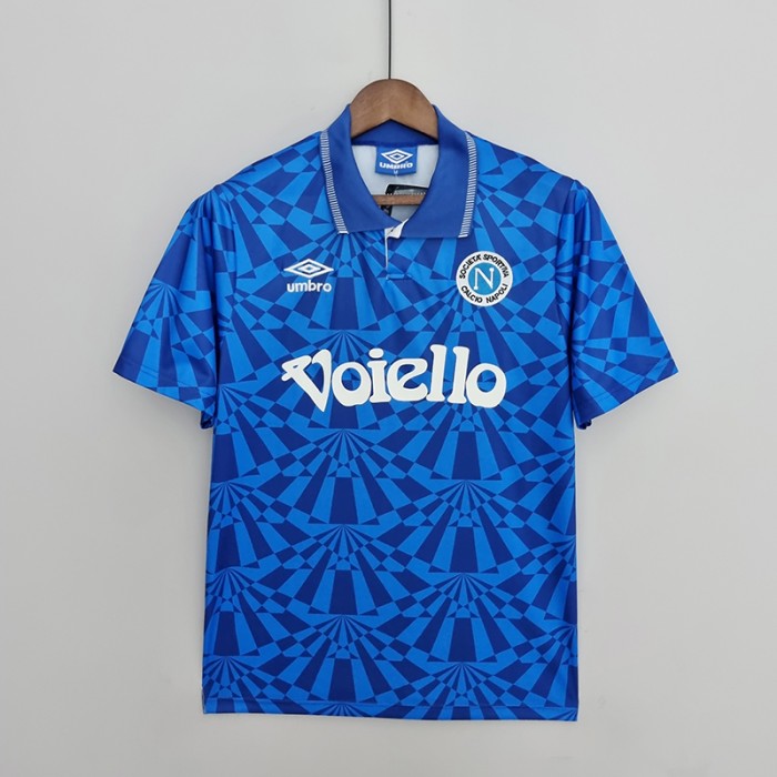 91/93 Retro Naples home Blue Jersey version short sleeve-8049814