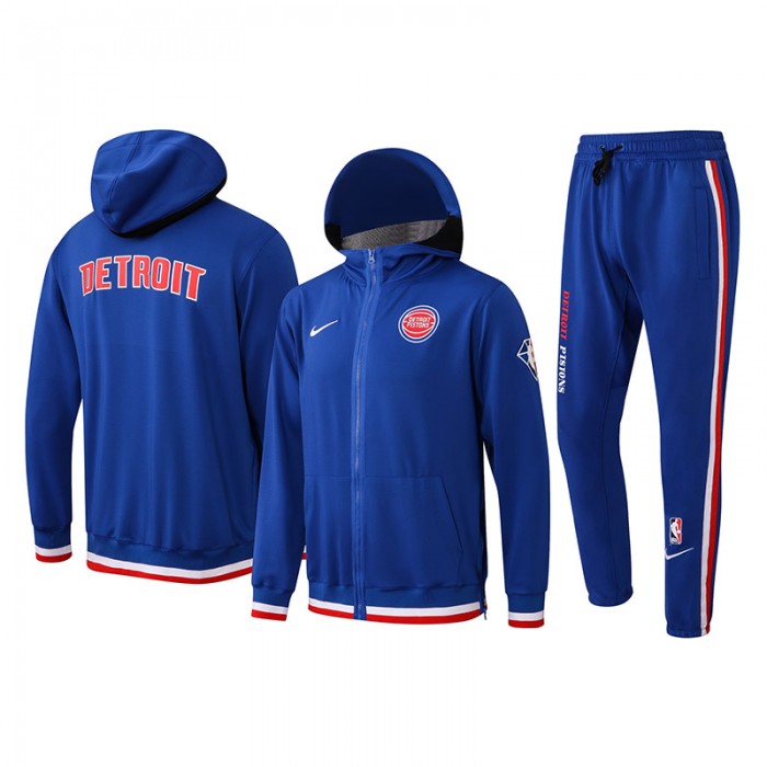 NBA Detroit Pistons Blue Hooded Jacket Kit (Top + Pant)-1820310