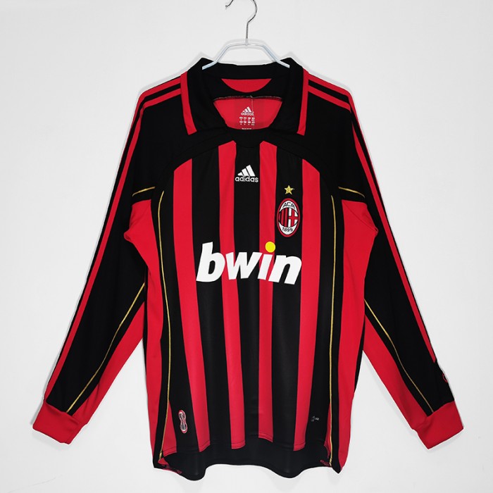 2006/07 Retro AC Milan Home long sleeves Jersey version long sleeves-2088120