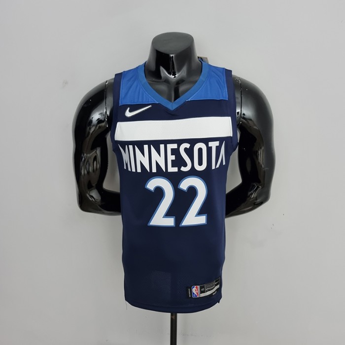 75th Anniversary Minnesota Timberwolves Wiggins #22 Royal Blue NBA Jersey-2783302
