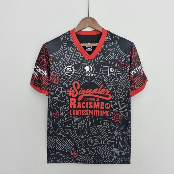 2022 Paris Saint-Germain PSG Anti-Racism Special Edition Black Jersey version short sleeve-8168252