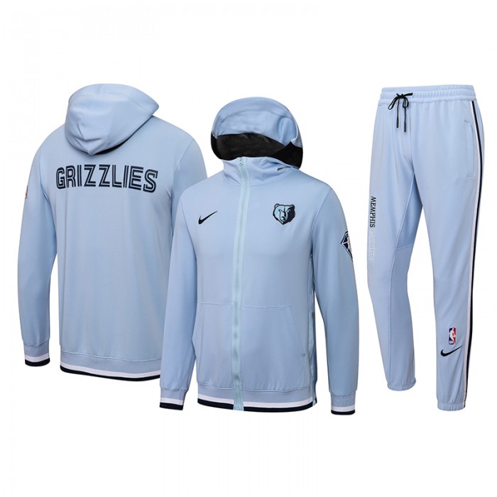 NBAMemphis Grizzlies Gray Hooded Jacket Kit (Top + Pant)-4705689