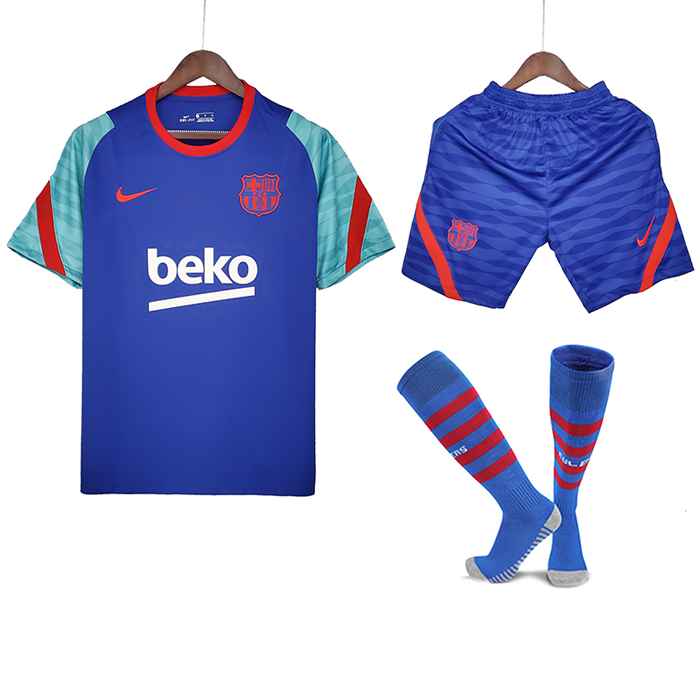 Barcelona kit Training Suit Shorts Kit Jersey (Shirt + Short + Sock)-1843415