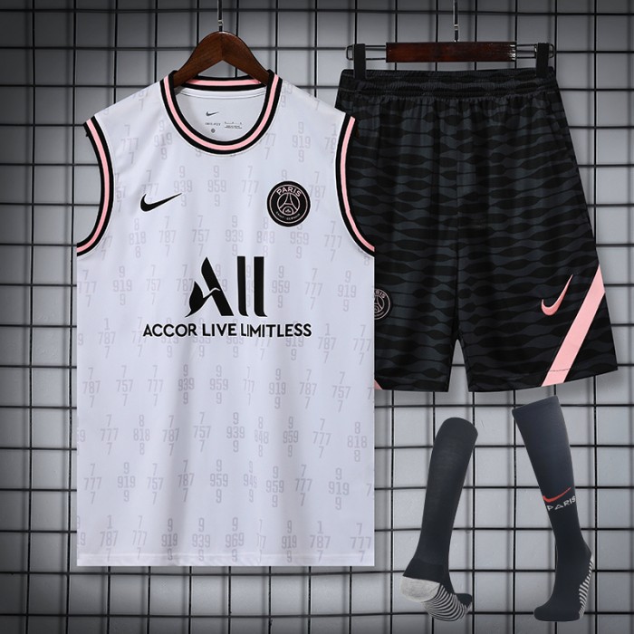 Paris Saint-Germain PSG kit Training Suit Shorts Kit Jersey (Vest + Short + Sock)-5298224