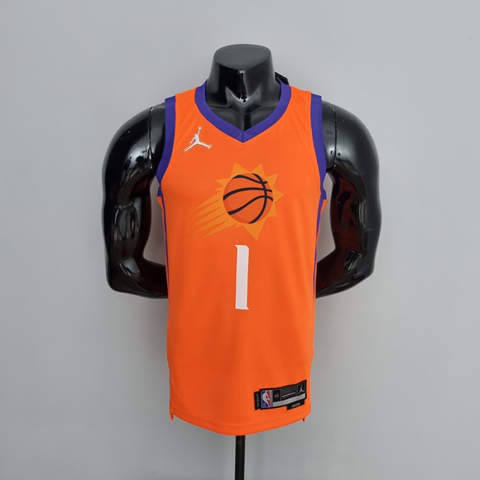 75th Anniversary BOOKER#1 Phoenix Suns Jordan Theme Orange NBA Jersey-4550754