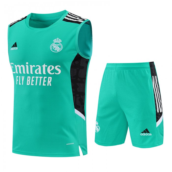 22/23 Real Madrid Blue kit Training Suit Shorts Kit Jersey (Vest + Short)-3496289