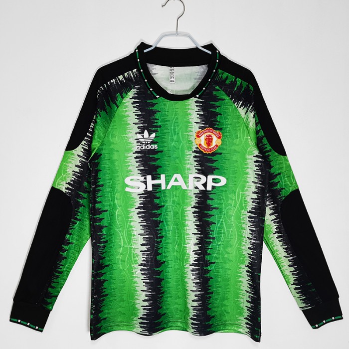 1990/91 Retro Manchester United M-U Jersey version short Long Sleeve-7942463