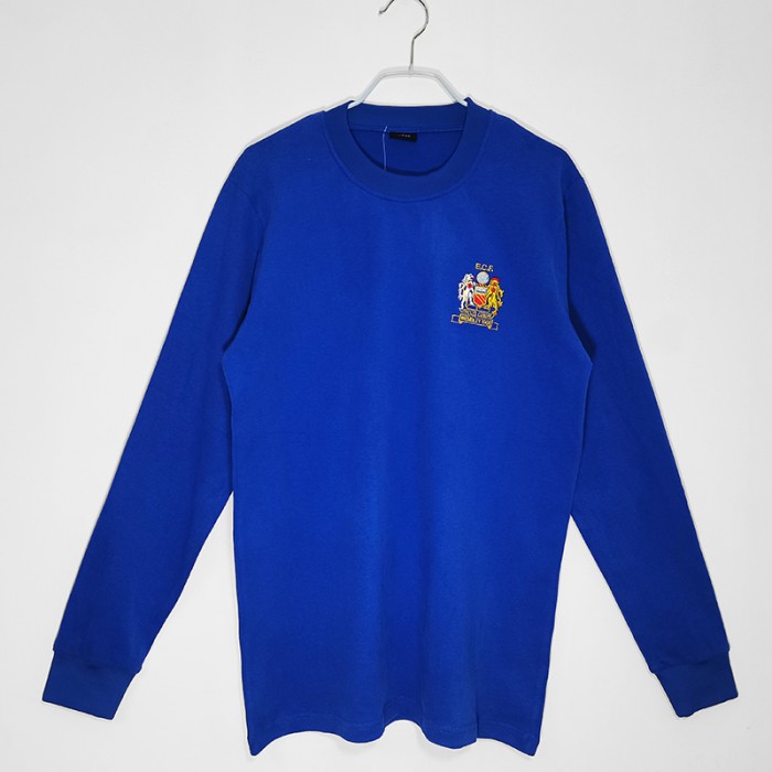 1968 Retro Manchester United M-U Blue Jersey version short Long Sleeve-2123595