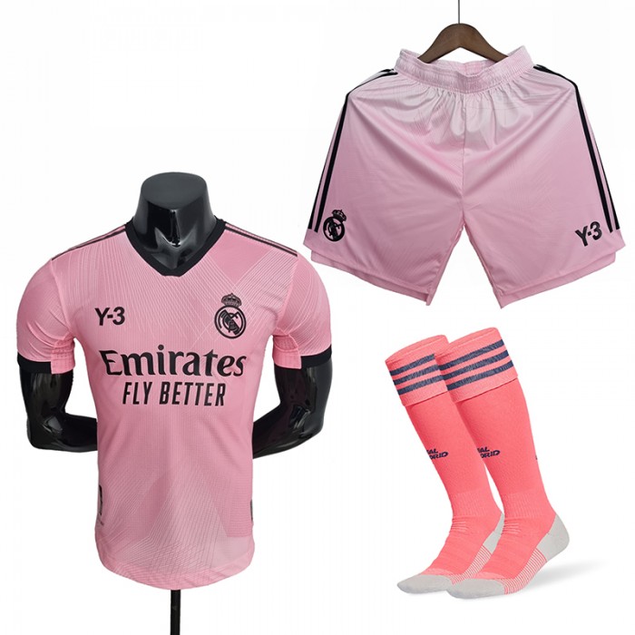 22/23 Real Madrid Pink kit Training Suit Shorts Kit Jersey (Shirt + Short + Sock)-7802583