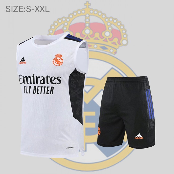 22/23 Real Madrid vest training kit white Shorts Kit Jersey (Vest + Short )-706244