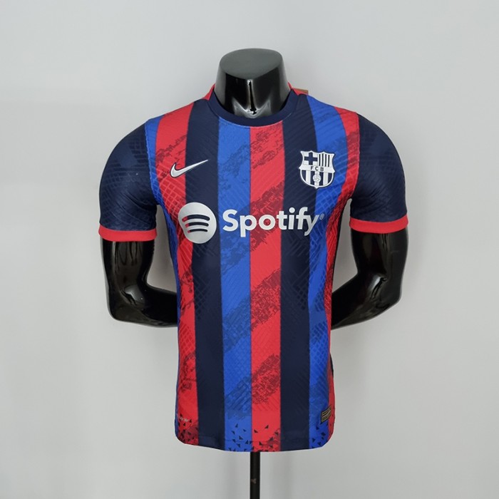 22/23 Barcelona Special Edition Red and Blue Jersey version short sleeve (Player Version)-7557541