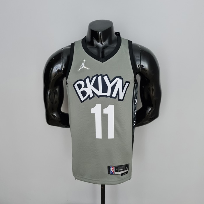 75th Anniversary Irving #11 Brooklyn Nets City Edition Gray NBA Jersey-4049319
