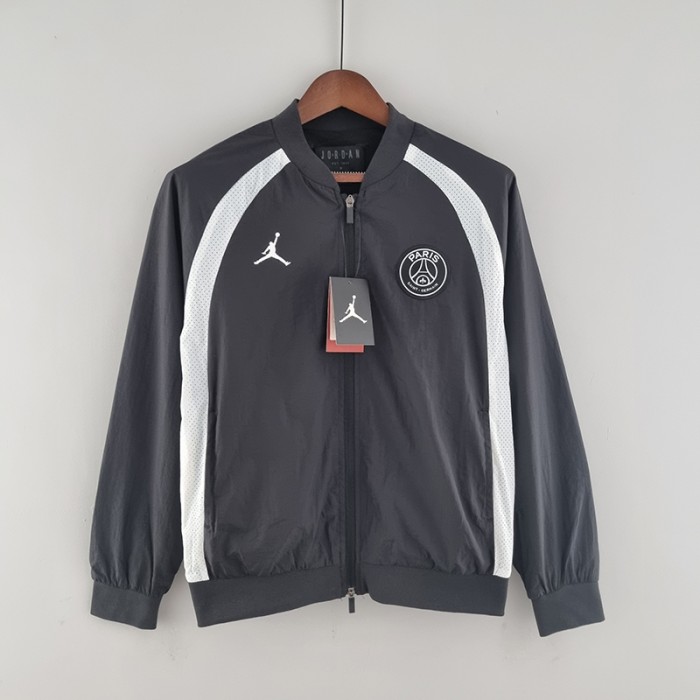 2022 Paris Saint-Germain PSG Windbreaker Black Hooded jacket Windbreaker-9391211