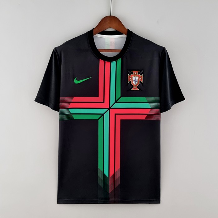 2022 Portugal Concept Black Jersey version short sleeve-1798704