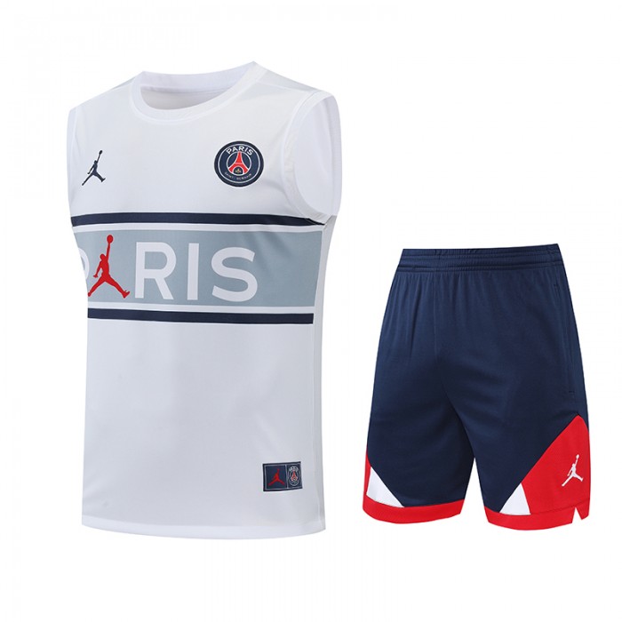22/23 Paris Saint-Germain PSG vest training kit dark White stripe Suit Shorts Kit Jersey (Vest + Short)-4595076
