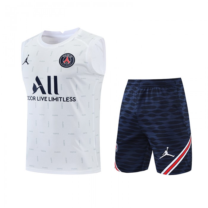 22/23 Paris Saint-Germain PSG vest training kit dark White stripe Suit Shorts Kit Jersey (Vest + Short)-8405584