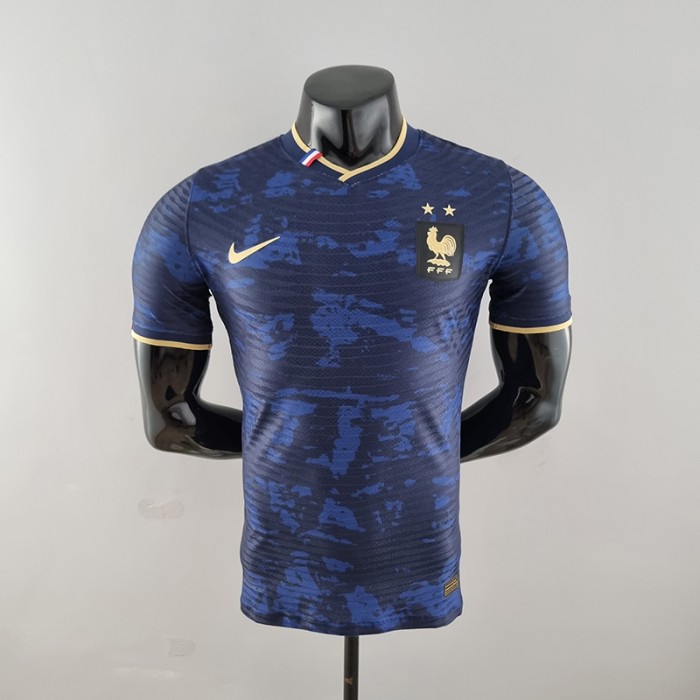2022 World Cup National Team France Special Edition Blue Black Jersey version short sleeve (player version )-9651852