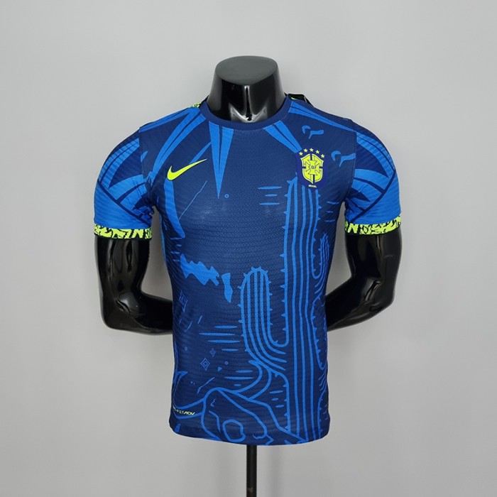 2022 World Cup National Team Brazil Classic Blue Jersey version short sleeve-3386579