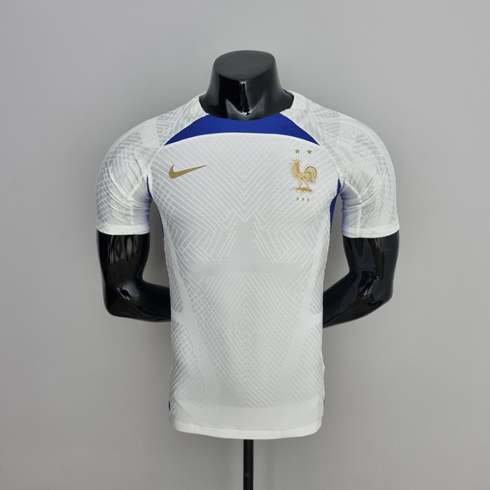 2022 World Cup National Team France Training Suit White Jersey version short sleeve-1326132