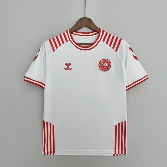 2022 World Cup National Team Denmark Hummel x BLS Hafnia Limited Edition White Jersey version short sleeve-5455753