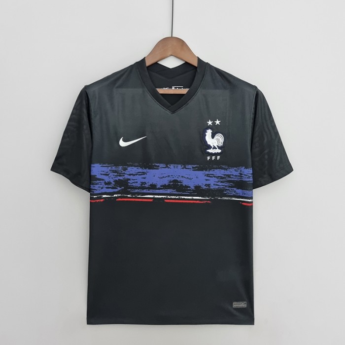 2022 World Cup National Team France Black Jersey version short sleeve-7789453