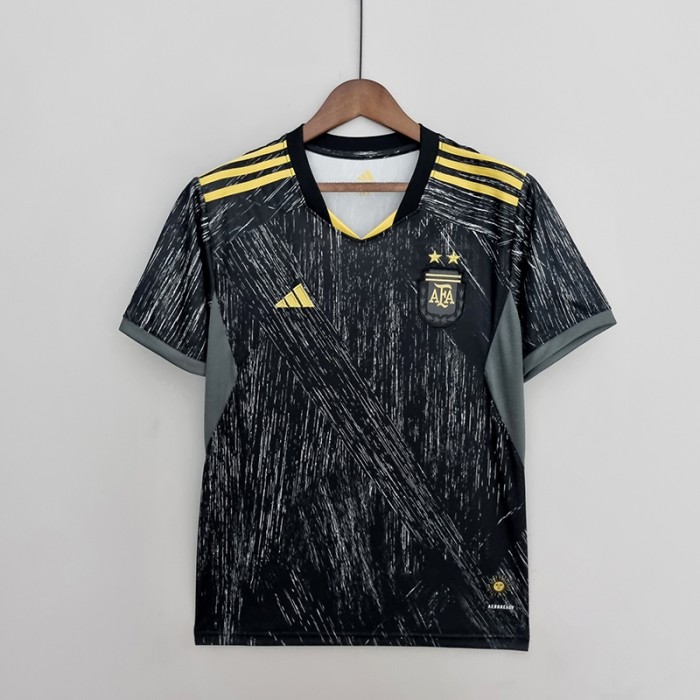 2022 World Cup National Team Argentina Commemorative Edition Black Jersey version short sleeve-1180891