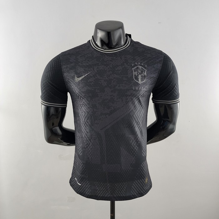 2022 Brazil all black Jersey version short sleeve (player version)-9743968