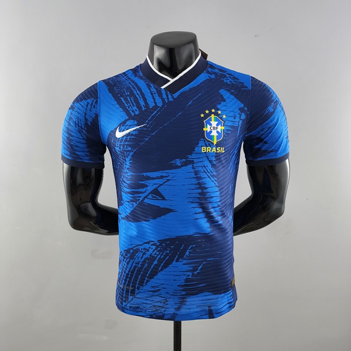 2022 Brazil Classic Blue Jersey version short sleeve (player version)-9114211