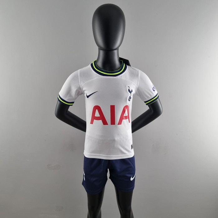 22/23 kids kit Tottenham Hotspur home White kids Jersey Kit (Shirt + Short)-4240426