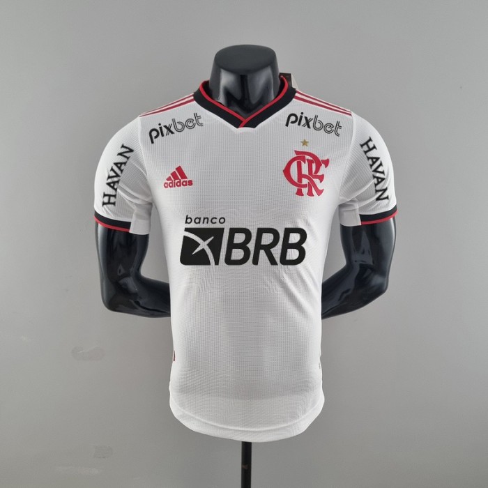 22/23 all sponsors Flamengo away White Jersey version short sleeve (player version )-8057467